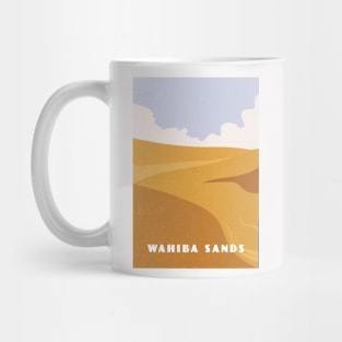 Wahiba sands. Oman Retro travel poster Mug